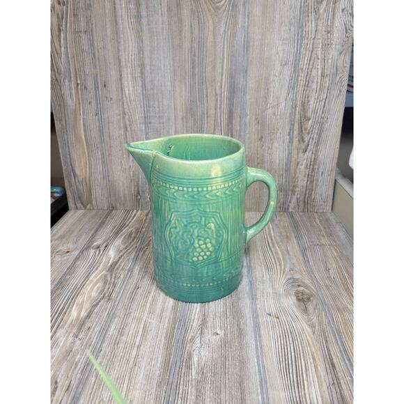 Vintage McCoy Pitcher Tankard, Green Pottery - Picture 1 of 5